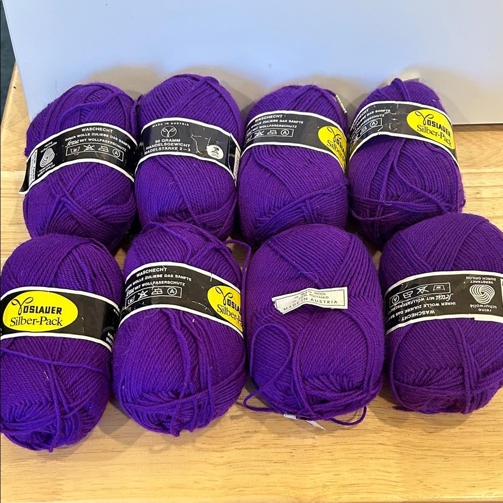 Austrian Purple Yarn - Lot of 8 Skeins
